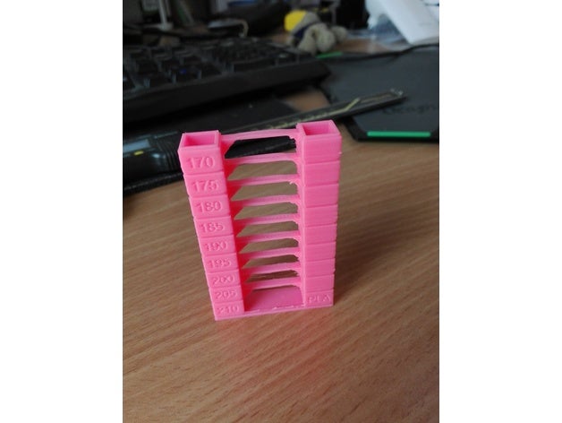 temp tower pla abs petg 3d printing tests calibrate temperature 3D print model - Mito3D