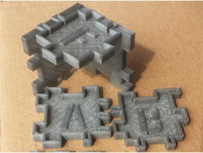 25d cube puzzle fablab puzzles inkscape inkscape-3d openscad 3d print model - Mito3D