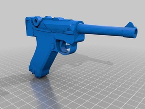 pistola luger optimizados de impresión props anet arma fuego la 2 ª guerra mundial 3d print model - Mito3D