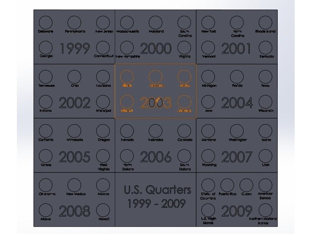 state quarter-display hobby 3D print model - Mito3D