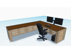 euro-Paletten-Büro-Tisch 3d-drucken 3d print model - Mito3D