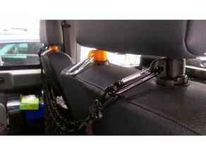encosto de cabeça olho curry gancho do assento cabide coisa a indústria automotiva carro rede carga caril cão guarda portão orifício 3d print model - Mito3D