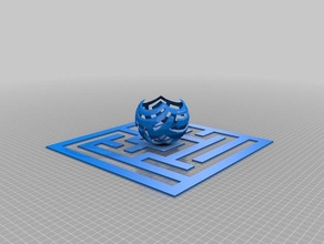 my customized stereographic projection maze math art 3d print model - Mito3D