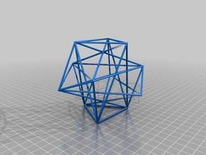 icosaedro rettangolo di costruzione matematica arte krisp3d la scultura filo wireframe 3d print model - Mito3D