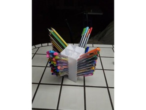 pen pencil holder block tower can carry over hundred 3d printing 3d print model - Mito3D