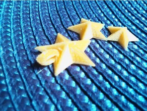 pendentif 3stars de la mode bijoux étoiles tinkercad 3d print model - Mito3D