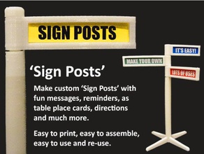 sign posts Haushalt - Karte Karten Richtung direktional Richtungen Spaß Geschenk praktisch Halter home Idee instruieren Anweisungen Kennzeichnung Markierungen Nachricht Nachrichten name name-Karte Namen Hinweis Notizen Roman Neuheit office Veranstalter Platz-Karte Platz-Karten post Beiträge vorhanden Erinnerung Straße nützlich workshop 3d print model - Mito3D