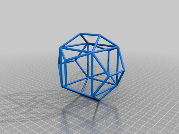 Würfel-Dodekaeder Mathe-Kunst cube Dodekaeder krisp3d platonische platonischen Körper Feststoffen Draht 3D print model - Mito3D
