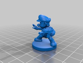 machine gun mario Skulpturen nintendo Skulptur - Spielzeug 3d print model - Mito3D