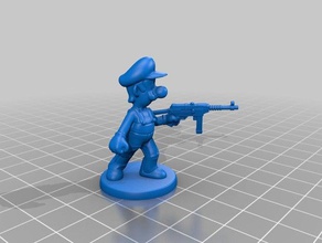 machine gun luigi sculptures amiibo mario nintendo sculpture toy 3d print model - Mito3D