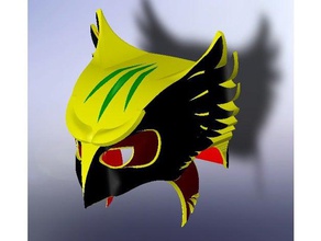 hawk girl mask & mace costume cosplay emblem hawkgirl prop weapon 3d print model - Mito3D