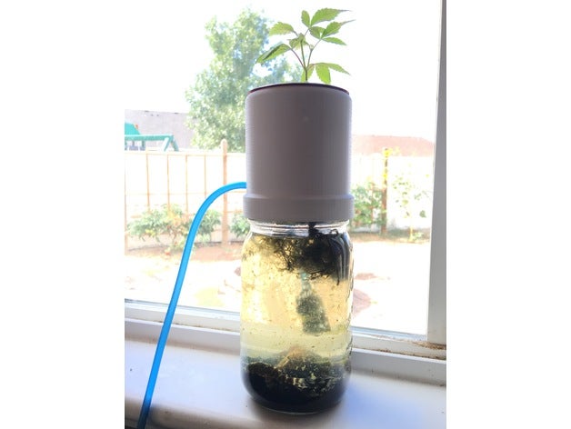 acuaponia topper de widemouth mason jar v9 al aire libre y jardín la jardinería maceta verano terrario urbana 3D print model - Mito3D