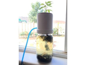 aquaponics topper widemouth mason jar v9 outdoor & garden gardening planter summertime terrarium urban 3d print model - Mito3D