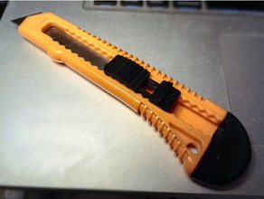 box cutter blade slide locking mechanism parts grip slider snap 3d print model - Mito3D