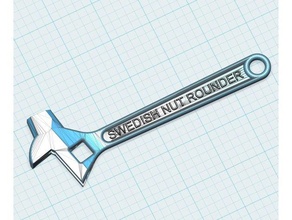 Linkshänder schwedischen Mutter Runder Griff, inspiriert hand-Werkzeuge 3d print model - Mito3D