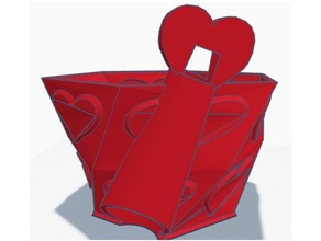 ricaricabile led cuore fioriera i contenitori contenitore sughero tazza luce batteria di san valentino il giorno 3d print model - Mito3D