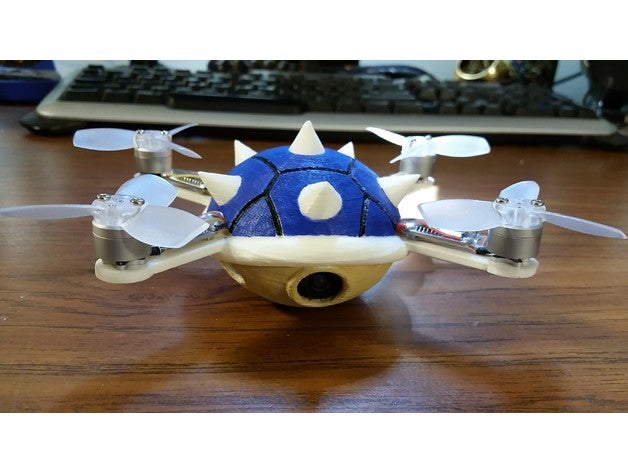 koopaquad - ft gremlin Kare r c araçlar mavi kabuk drone flitetest koopa quadcopter 3D print model - Mito3D