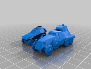 2 russian armoured cars toy & game accessories 3d print model - Mito3D