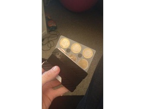 credit card coin holder 3x2 3x1 coins & badges money clip 3d print model - Mito3D