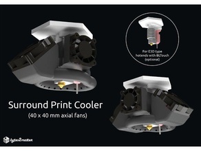 surround stampa radiatore - ventola 40x40 e3d tipo hotends Stampante 3d accessori raffreddamento attivo cool il dispositivo di condotto hotend ugello 3d print model - Mito3D