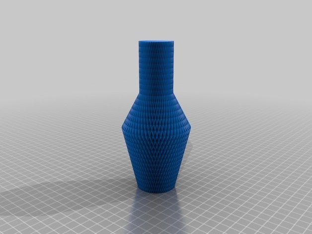 rhomb pattern vase decor decorative krisp3d spiral 3D print model - Mito3D