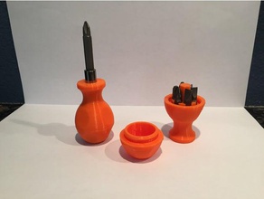stubby magnetic bit holder storage hand tools screwdriver 3d print model - Mito3D