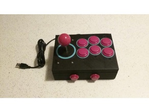 joypad usb brinquedo & acessórios para jogos arcade botão de joystick stick controlador retro retrogaming retropie 3d print model - Mito3D
