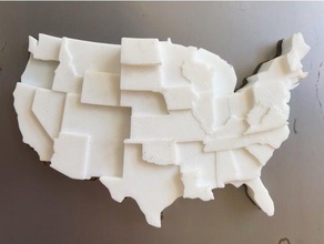 united states learning customized data visualization height map statistics usa weed 3d print model - Mito3D