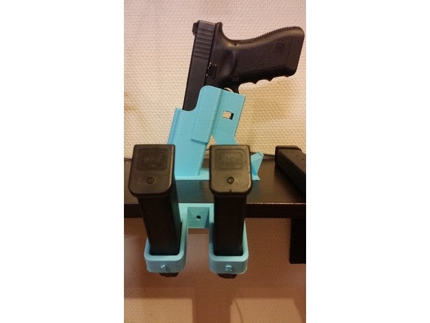 glock 17 magazine wall table holder should fit all 9mm tool holders & boxes mag perfection magholder pistol rack tablestand hanger mount 3D print model - Mito3D