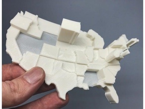 Amerika Birleşik Devletleri öğrenme özelleştirilmiş piyango göster istatistikler ABD 3d print model - Mito3D