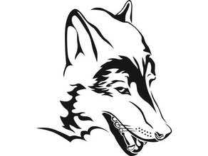 wolf's head 2d art animal laser engraving stencil wolf 3d print model - Mito3D