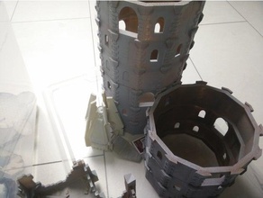Torre de 12 lados, sem chão brinquedos & games 28mm castelo gelaende gel eqm histórico modular tampo mesa o terreno torre warhammer 3d print model - Mito3D