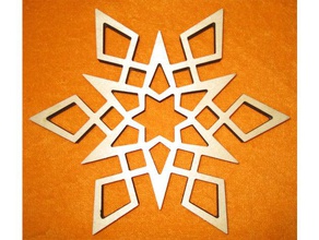 another snowflake 2d art hot pad lasercut 3d print model - Mito3D