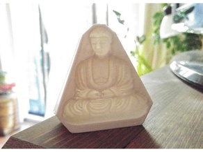 buddha illusione ottica w più spessa di base sculture il concavo la formazione muffa pace stand statua tranquility 3d print model - Mito3D