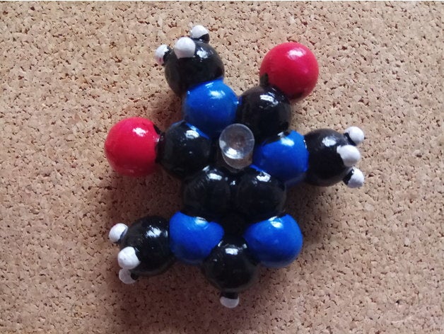 caffeine molecule math art science 3D print model - Mito3D