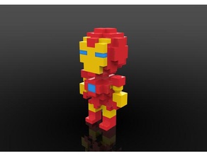 pixel hombre de hierro La impresión en 3d 3d print model - Mito3D
