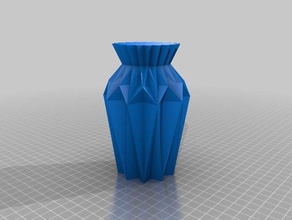 origami vase nr2 décor krisp3d low poly l'origami en spirale 3d print model - Mito3D