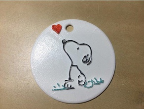 snoopy pendant jewelry key ring necklace pendent peanuts pendants 3d print model - Mito3D