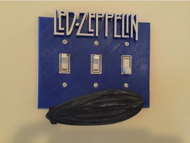 led zeppelin interruttore della luce piastra arredamento 3D print model - Mito3D