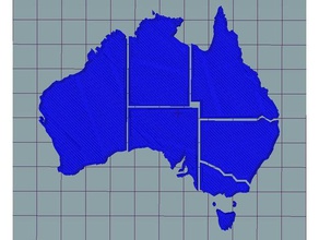 mapa de australia rompecabezas puzzle 3d print model - Mito3D