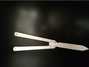 rail handles butterfly knife trainer hobby pen closed desk toy desktop handels 3d print model - Mito3D