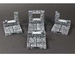 openforge 20 ruined windows toy & game accessories dnd tiles dungeon miniatures openforge2 pathfinder rpg stone tabletop terrain tile window 3d print model - Mito3D