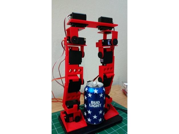 12 dof humanoid walking legs bi-ped robotics arduino mega biped robot 3D print model - Mito3D