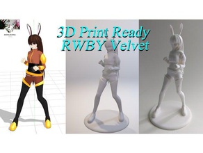 3d print ready velvet rwby people 3dprintready anime figure model animu bunney ears girl mmd monty rabbit roosterteeth ruby scarlatina 3d print model - Mito3D