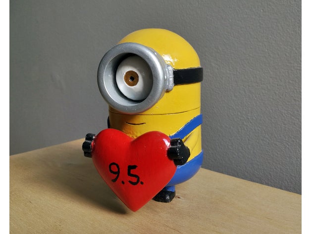 kalp hediye kutusu minion bana aşağılık kız arkadaşı kutu aşk köleler remix yüzük depolama valentine Sevgililer Günü hediyeleri 3D print model - Mito3D