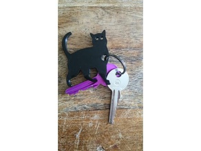 gato porta-chaves chaveiros cat gatos chaveiro 3d print model - Mito3D