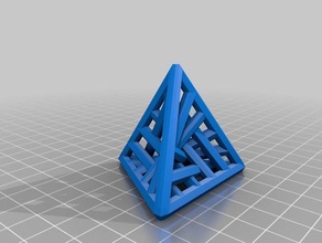 my customized string tetrahedron math art 3d print model - Mito3D