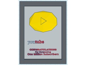youtube one million trophy art youtuber play button silver video 3d print model - Mito3D