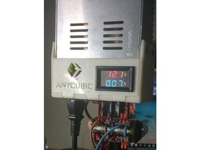 soporte enchufe y medidor voltaje amperaje fuente 30a support stand meter voltage amperage power supply 3d printer accessories anycubic 3d print model - Mito3D