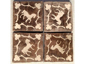 medieval 2 arredamento art di ceramica la piastrelle argilla artigianato storia 3d print model - Mito3D